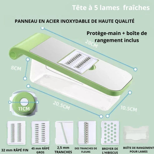 📢📢 Promotion pour 2H!!📍Hachoir de cuisine multifonctionnel 7 en 1 en acier inoxydable avec protège-mains