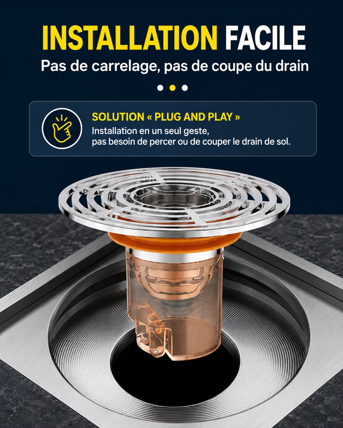 Garde-égout 3 en 1 : Anti-Odeur, 𝗔𝗻𝘁𝗶-𝗖𝗮𝗳𝗮𝗿𝗱𝘀 & 𝗔𝗻𝘁𝗶-𝗥𝗲𝗺𝗼𝗻𝘁é𝗲𝘀